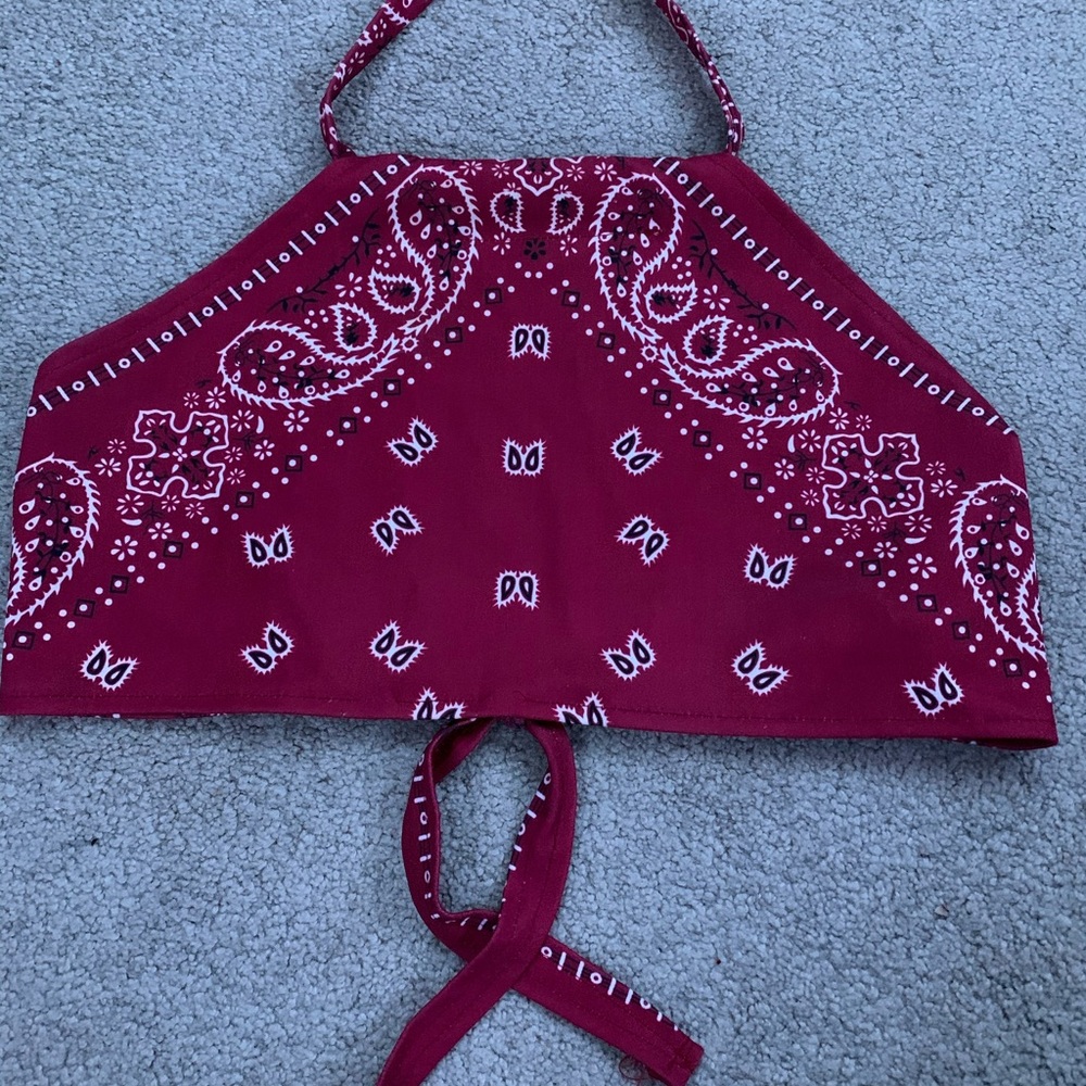 Red Bandanna Crop top